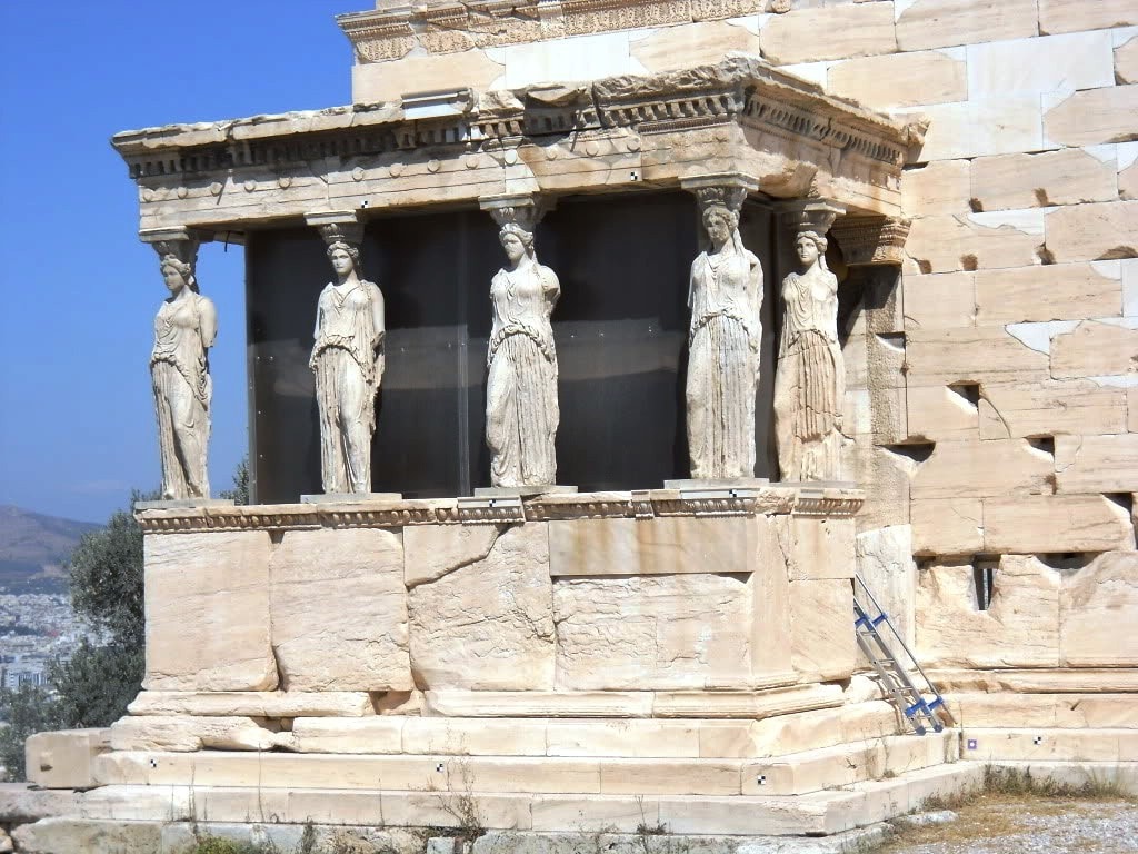 the porch of Caryatids Acropolis family guided tour kids love greece Athens Percy Jackson Mythology Family Trip 7-day Package activities for families