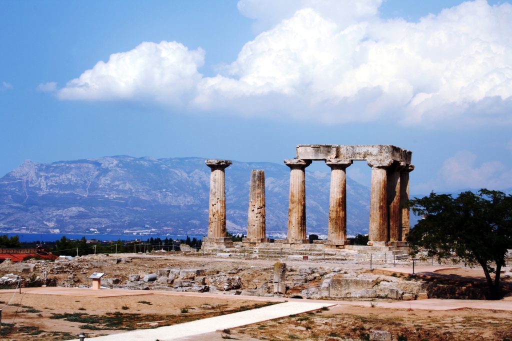 the temple of Apollo ancient Corinth family guided tour kids love greece Peloponnese Percy Jackson Mythology Family Trip 7-day Package activities for families