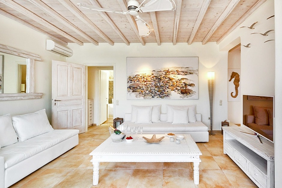 kids love greece spacious family vacation villa in Mykonos island Sophia residence Ornos bay accommodation for families Cyclades