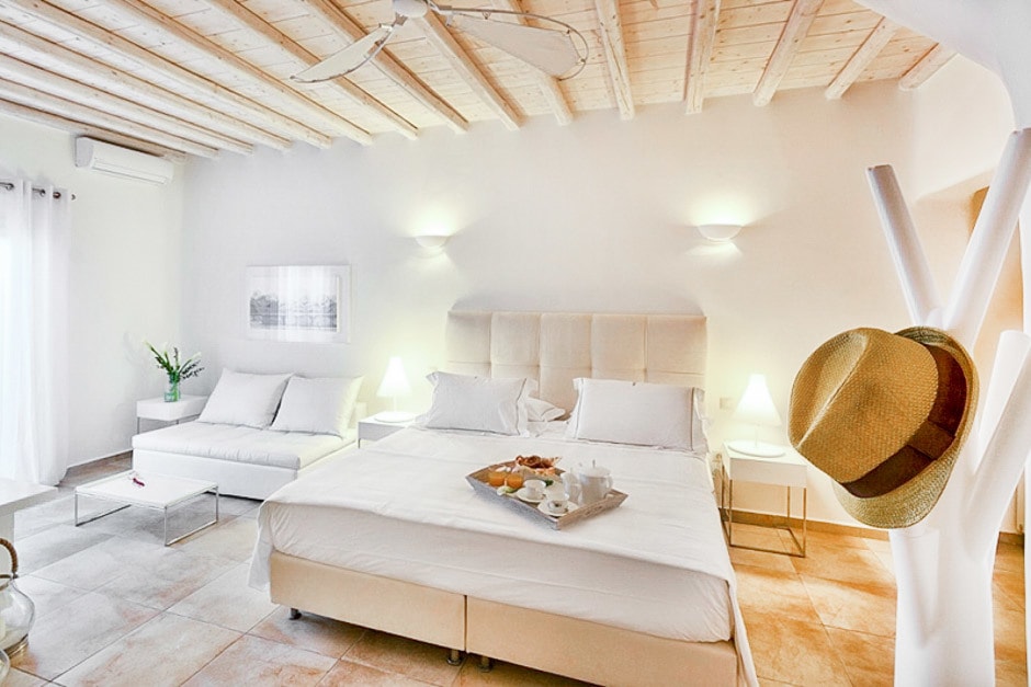 kids love greece accommodation for families Cyclades spacious family vacation villa in Mykonos island Sophia residence Ornos bay