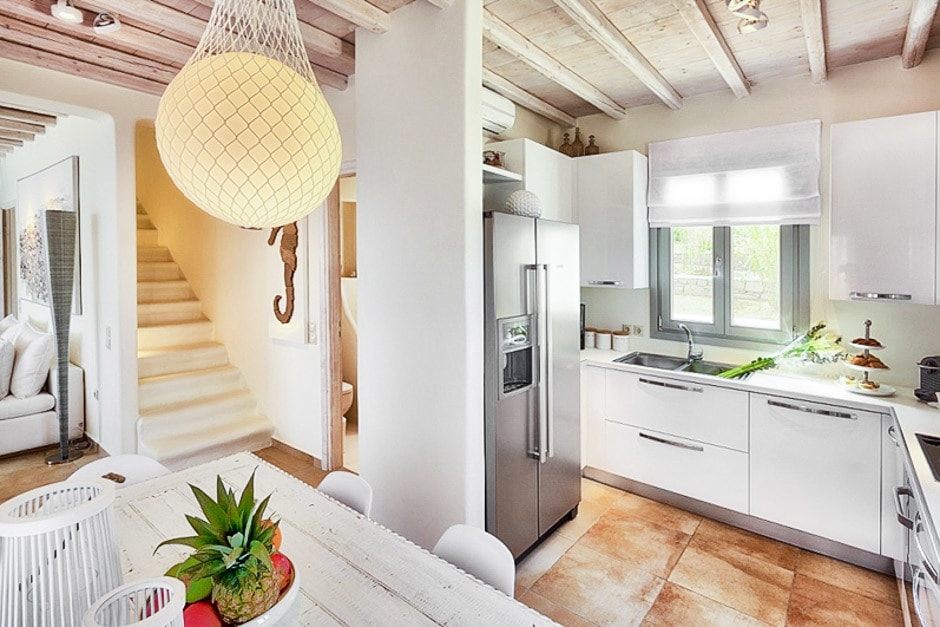 spacious family vacation villa in Mykonos island Sophia residence Ornos bay kids love greece accommodation for families Cyclades