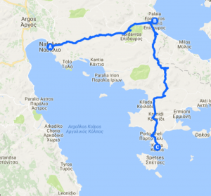 Kosta to Spetses boat car