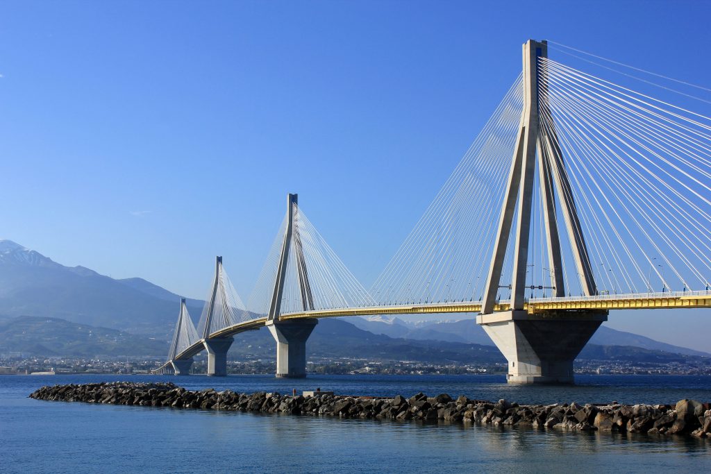 Rio Antirio bridge mythological family road trip in Greece kids love greece