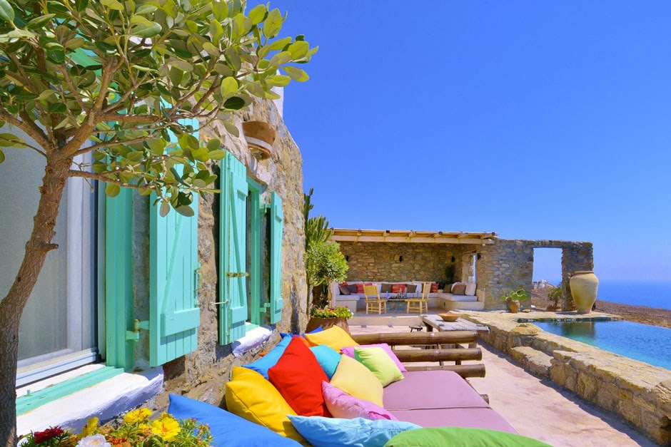 kids love greece cyclades accommodation for families the Drakothea family residence in Myconos island luxury villa