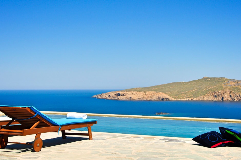 elegant family vacation villa in mykonos island the Agios Sostis residence Cyclades kids love greece accommodation for families