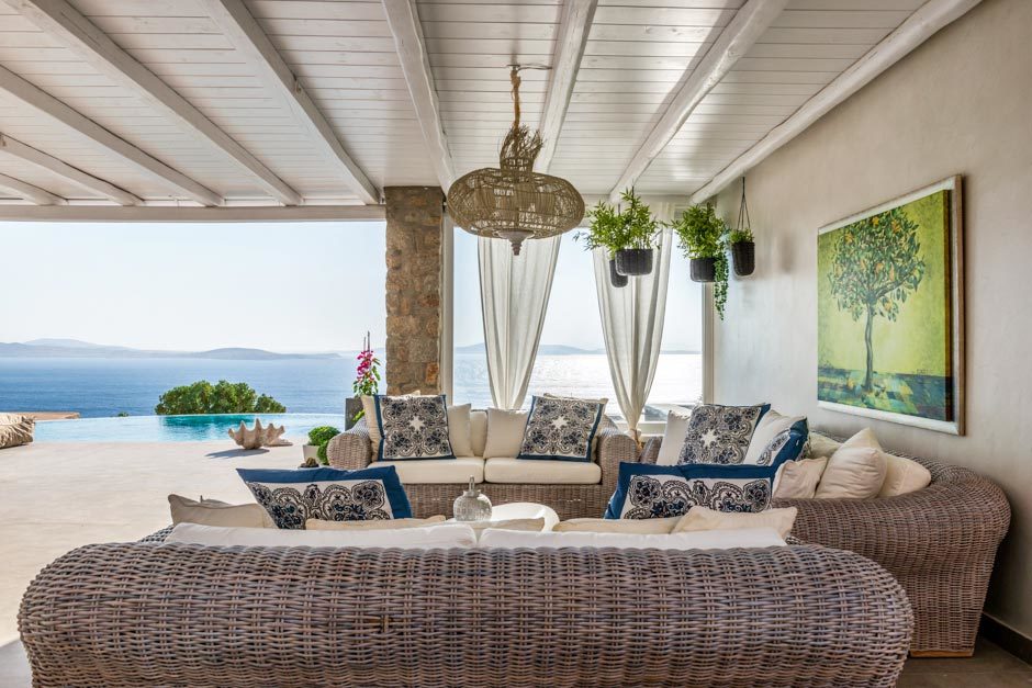 the Ioannou residence Agios Ioannis beach luxury bohemian family villa in Mykonos island accommodation for families Cyclades kids love greece