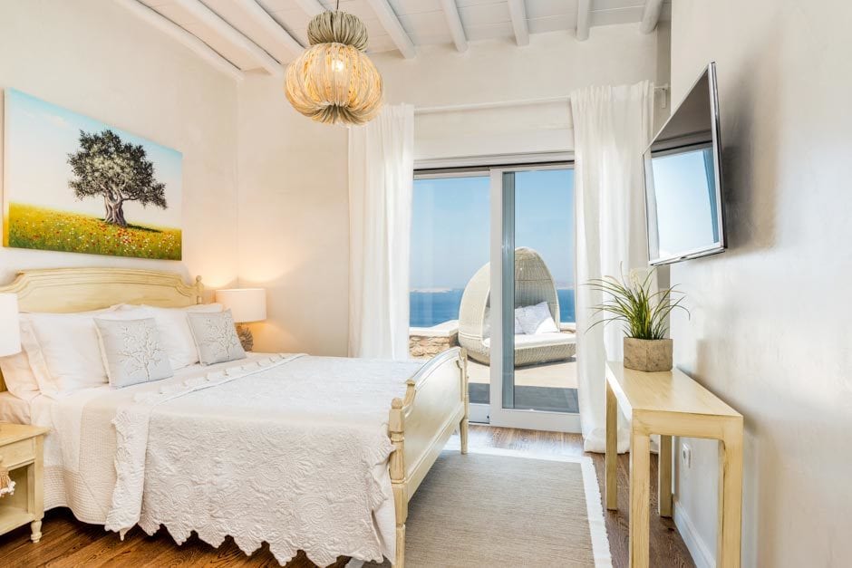 luxury bohemian family villa in Mykonos island Agios Ioannis beach Cyclades kids love greece accommodation for families the Ioannou residence