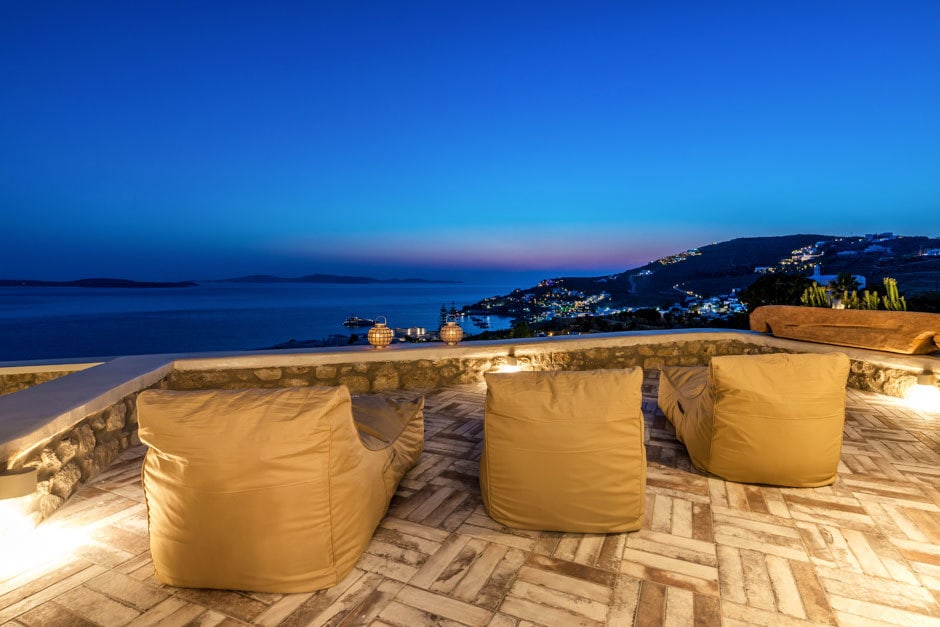 luxury bohemian family villa in Mykonos island Agios Ioannis beach the Ioannou residence kids love greece Cyclades accommodation for families