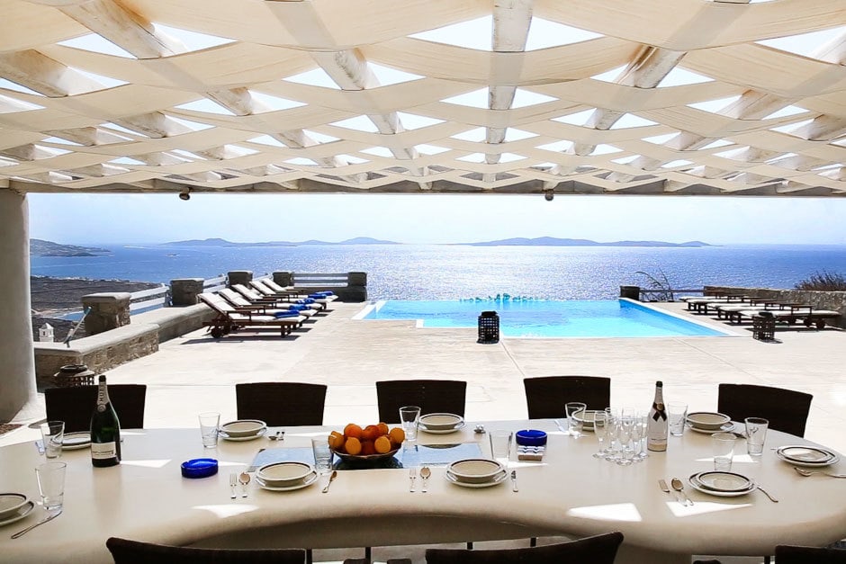 luxury spacious family summer house in Mykonos island Cyclades the villa Delos residence kids love greece accommodation