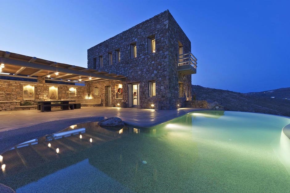 the rocky retreat residence cyclades kids love greece accommodation for families luxury stone family villa in Mykonos island