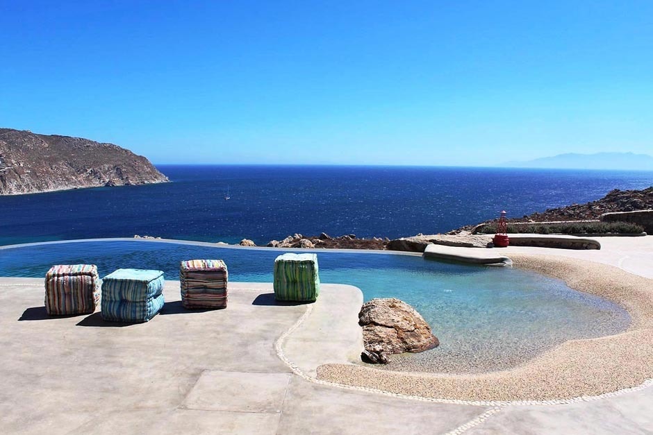 accommodation for families luxury stone family villa in Mykonos island the rocky retreat residence cyclades kids love greece