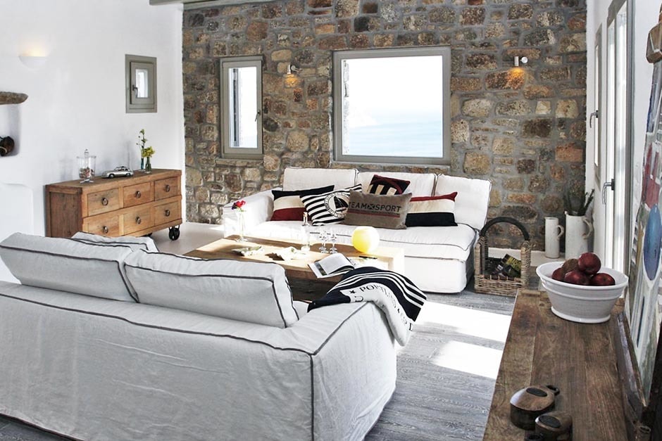 luxury stone family villa in Mykonos island kids love greece accommodation for families the rocky retreat residence cyclades