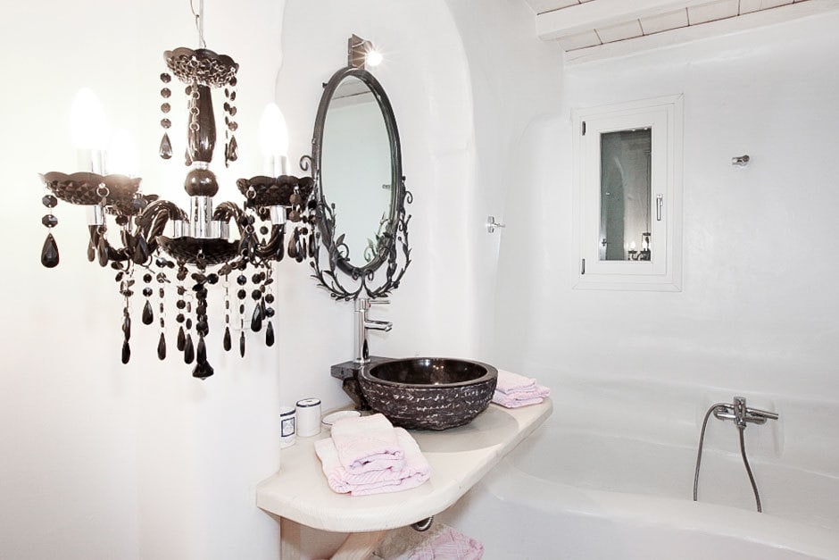 Cyclades Agios Stefanos traditional village modern family summer house in Mykonos island kids love greece accommodation Delos view one