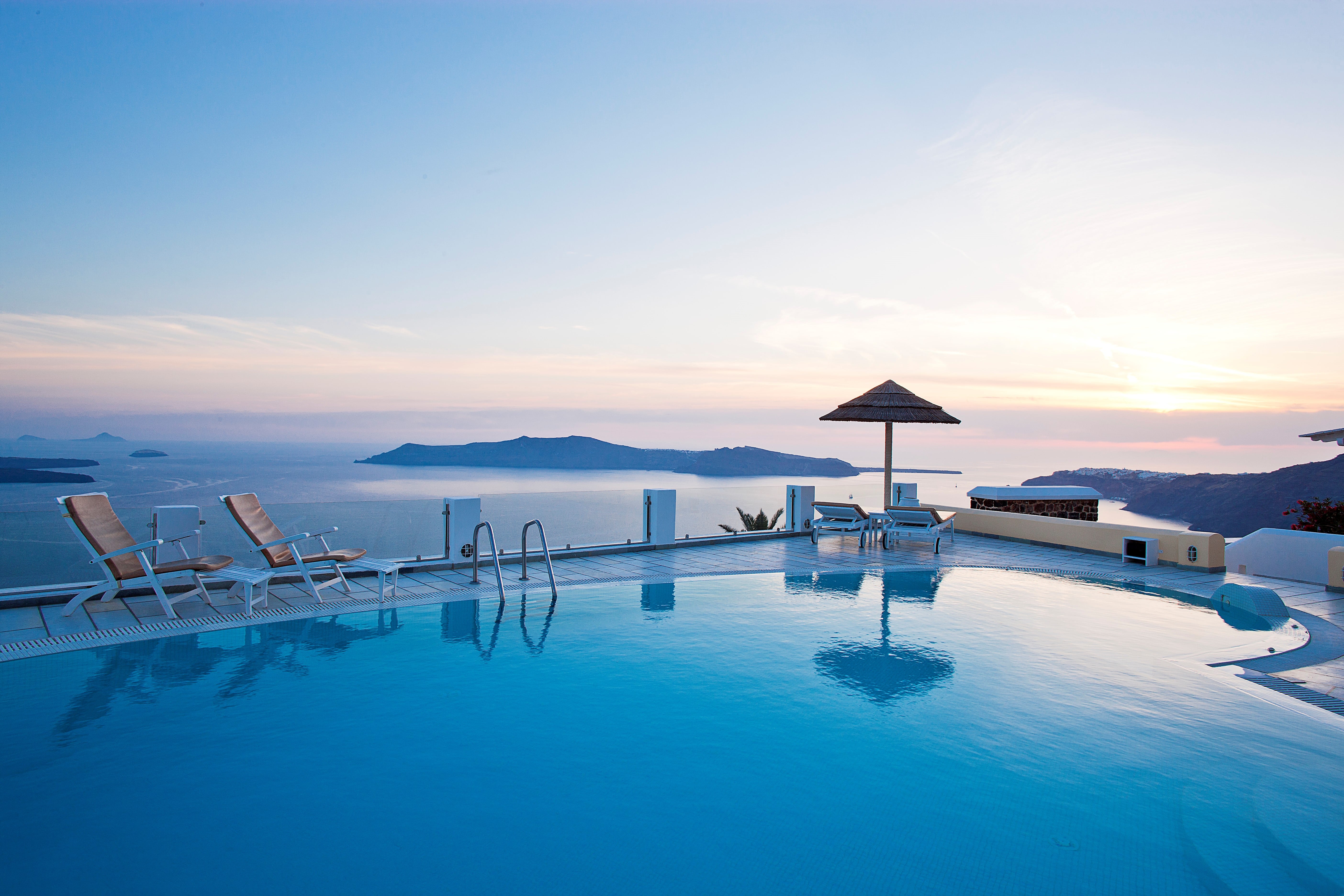 SantoriniPrincessSpa luxury accommodation Cyclades island greece kidslovegreece sunset Santorini family holidays Imerovigli
