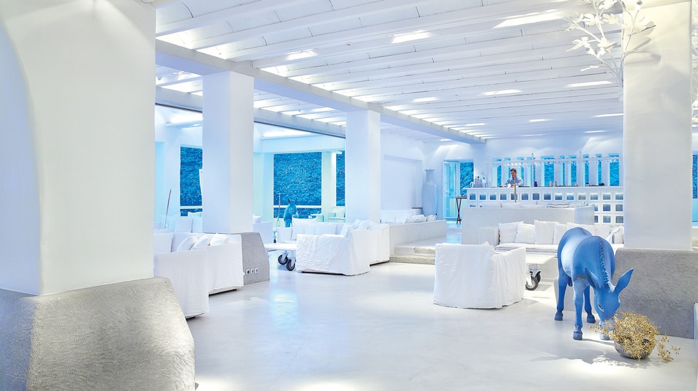 The Mykonos Blu Grecotel Exclusive Resort Hotel kidslovegreece best accommodation luxury high standards Cyclades Greece families Psarou private beach greek islands