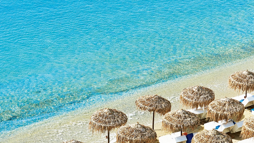 The Mykonos Blu Grecotel Exclusive Resort Hotel kidslovegreece best accommodation luxury high standards Cyclades Greece families Psarou private beach greek islands