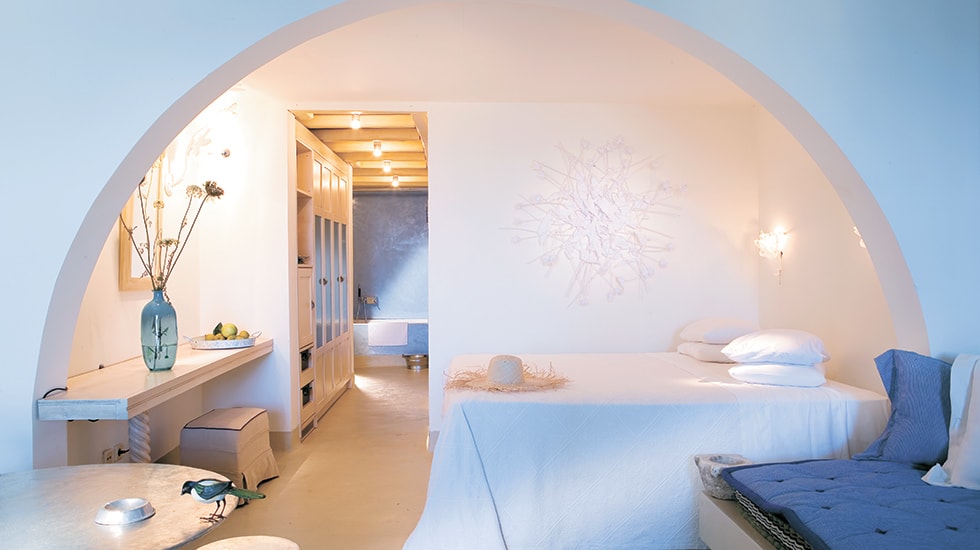 The Mykonos Blu Grecotel Exclusive Resort Cyclades Hotel best accommodation luxury high standards Greece families kidslovegreece Psarou private beach greek islands
